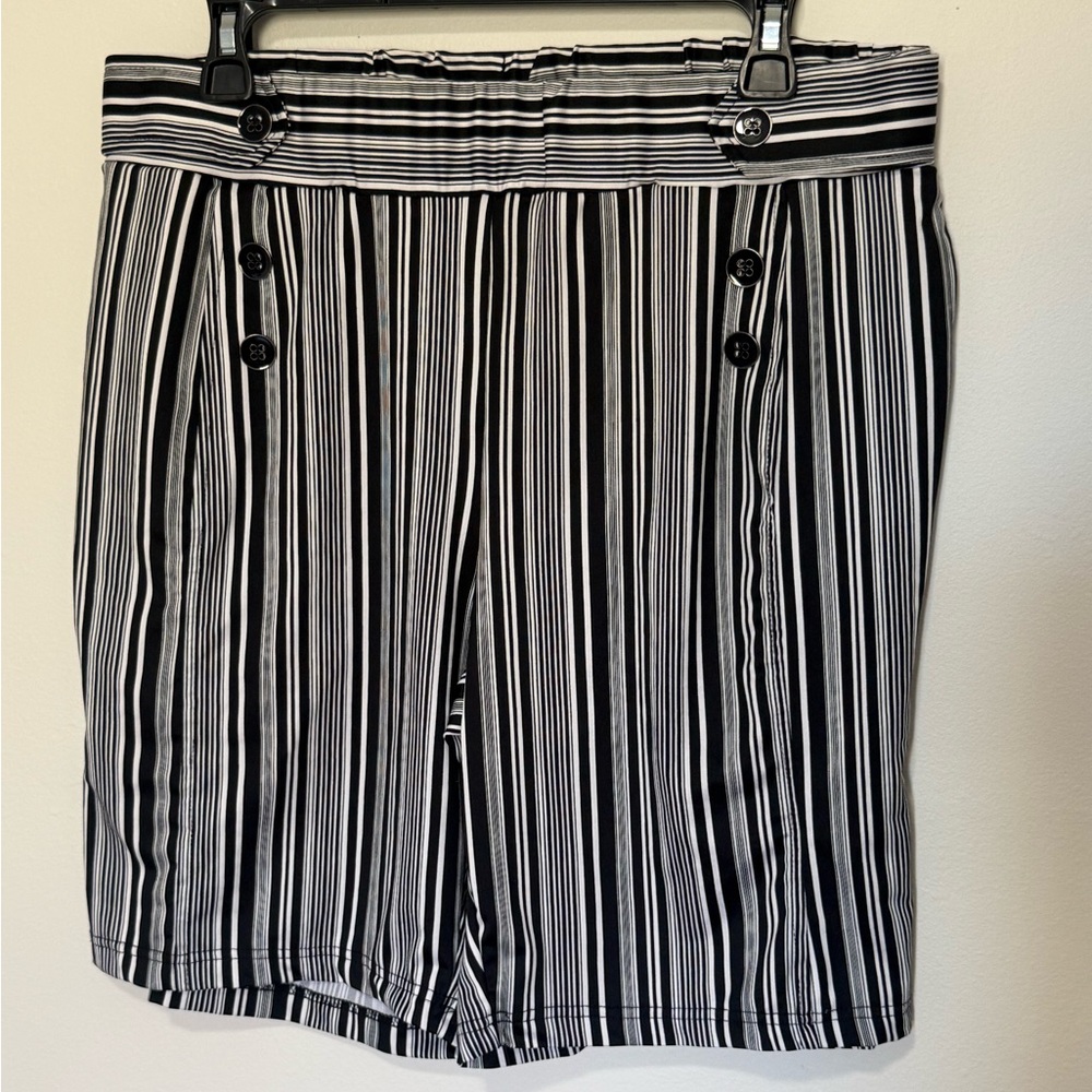 Robert Louis Black and White Striped Women’s Shorts
